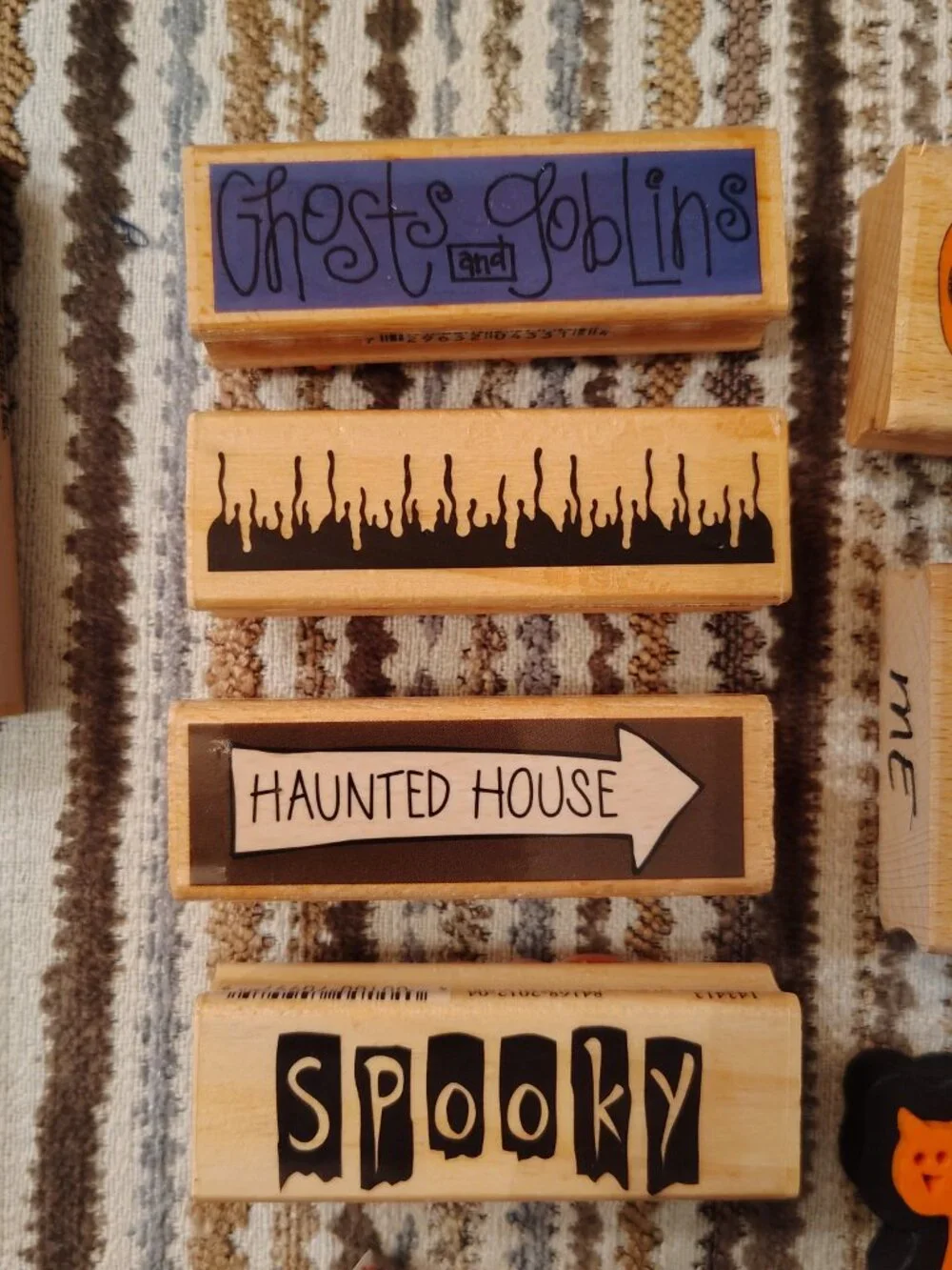 Lot Of Halloween Rubber Stamps Foam Stamps Pumpkins Spider Black Cat Ghost Witch